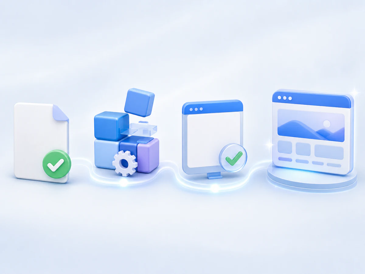 An approved website add-on moving through development, review and delivery.