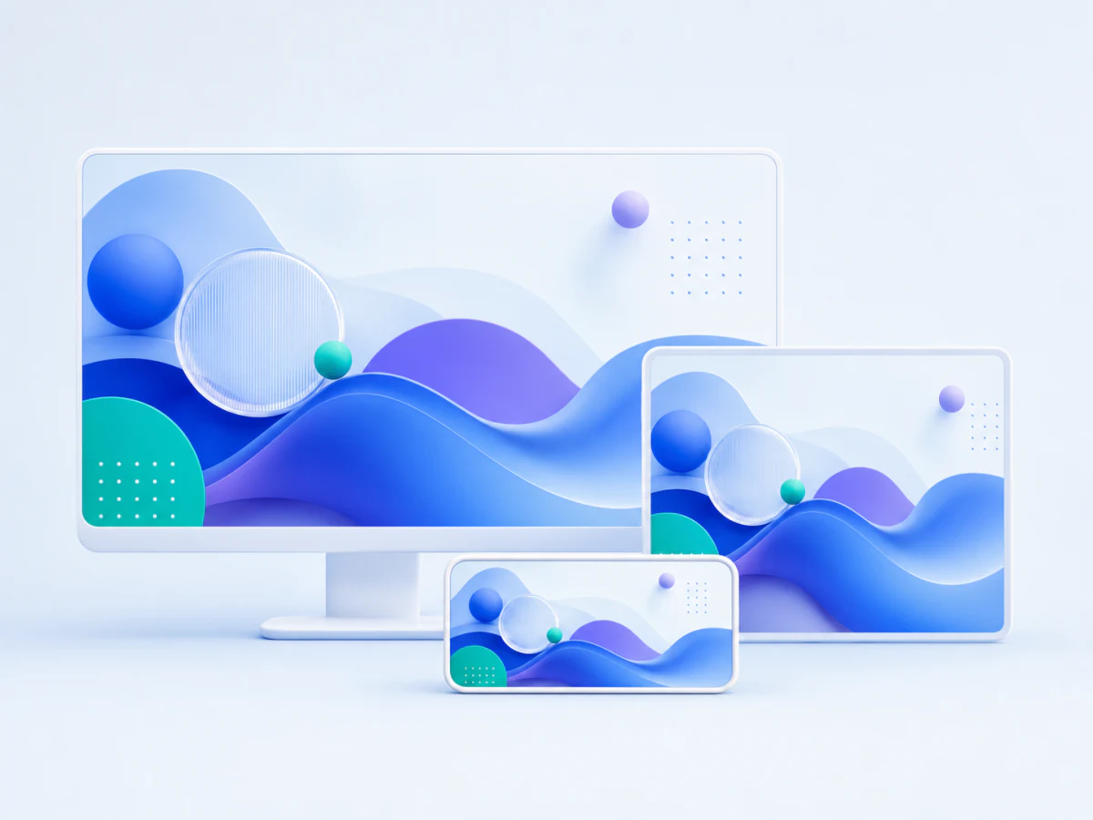 Coordinated social banner designs adapted across several screen formats.