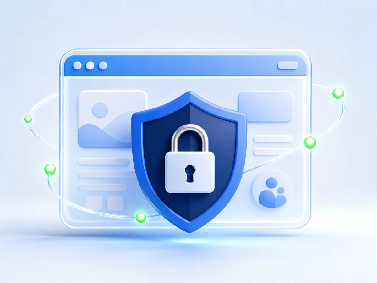 A secure NPO website protected by a shield and padlock.